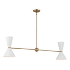 KICHLER 52569CPZWH Phix 48 Inch 4 Light Linear Chandelier In Champagne Bronze With White