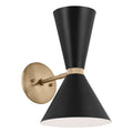 KICHLER 52570CPZBK Phix 13.5 Inch 2 Light Wall Sconce In Champagne Bronze With Black