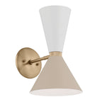 KICHLER 52570CPZGRG Phix 13.5 Inch 2 Light Wall Sconce In Champagne Bronze With Greige And White