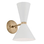 KICHLER 52570CPZWH Phix 13.5 Inch 2 Light Wall Sconce In Champagne Bronze With White
