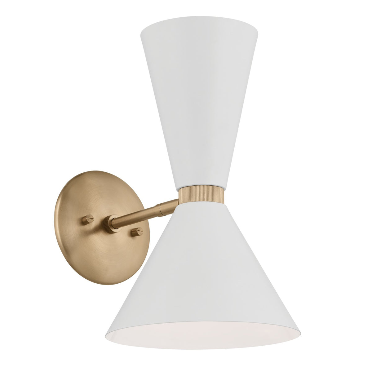 KICHLER 52570CPZWH Phix 13.5 Inch 2 Light Wall Sconce In Champagne Bronze With White