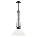 KICHLER 52581BK Albers 18.25 Inch 1 Light Pendant With Opal Glass In Black