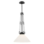 KICHLER 52581BK Albers 18.25 Inch 1 Light Pendant With Opal Glass In Black