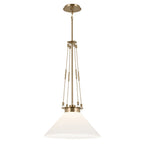 KICHLER 52581CPZ Albers 18.25 Inch 1 Light Pendant With Opal Glass In Champagne Bronze