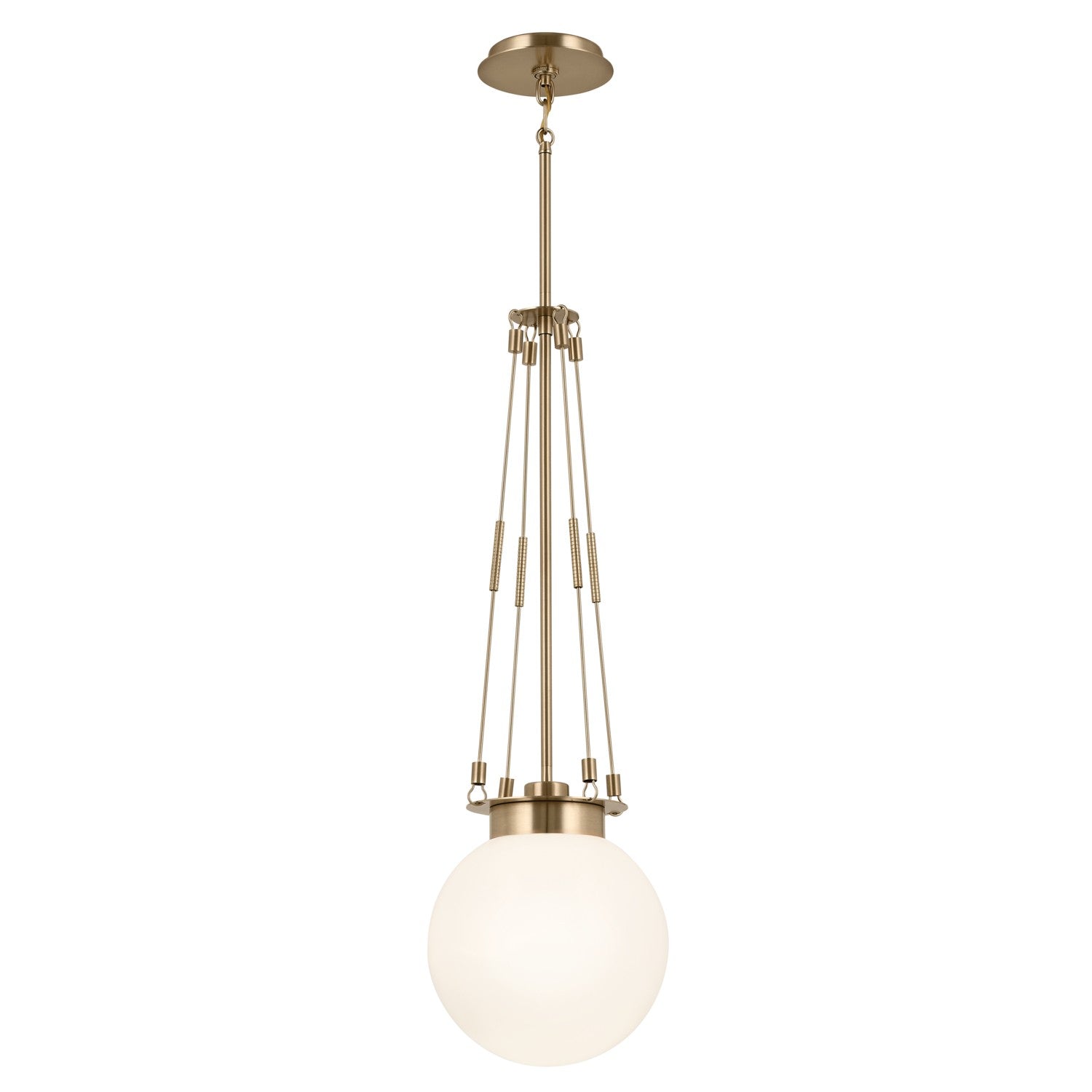 KICHLER 52582CPZ Albers 10.5 Inch 1 Light Pendant With Opal Glass In Champagne Bronze