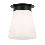 KICHLER 52585BK Albers 8.5 Inch 1 Light Flush Mount With Opal Glass In Black
