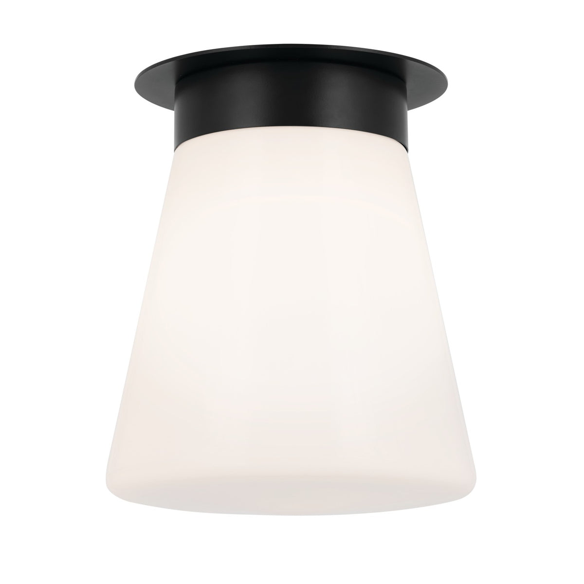 KICHLER 52585BK Albers 8.5 Inch 1 Light Flush Mount With Opal Glass In Black