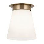 KICHLER 52585CPZ Albers 8.5 Inch 1 Light Flush Mount With Opal Glass In Champagne Bronze
