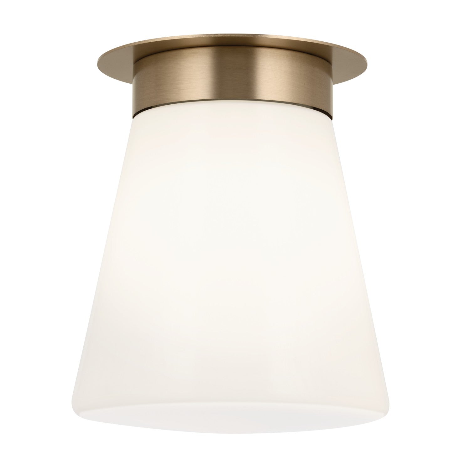 KICHLER 52585CPZ Albers 8.5 Inch 1 Light Flush Mount With Opal Glass In Champagne Bronze