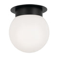 KICHLER 52586BK Albers 8.0 Inch 1 Light Flush Mount With Opal Glass In Black