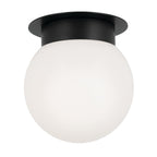 KICHLER 52586BK Albers 8.0 Inch 1 Light Flush Mount With Opal Glass In Black