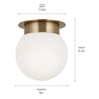 KICHLER 52586CPZ Albers 8.0 Inch 1 Light Flush Mount With Opal Glass In Champagne Bronze