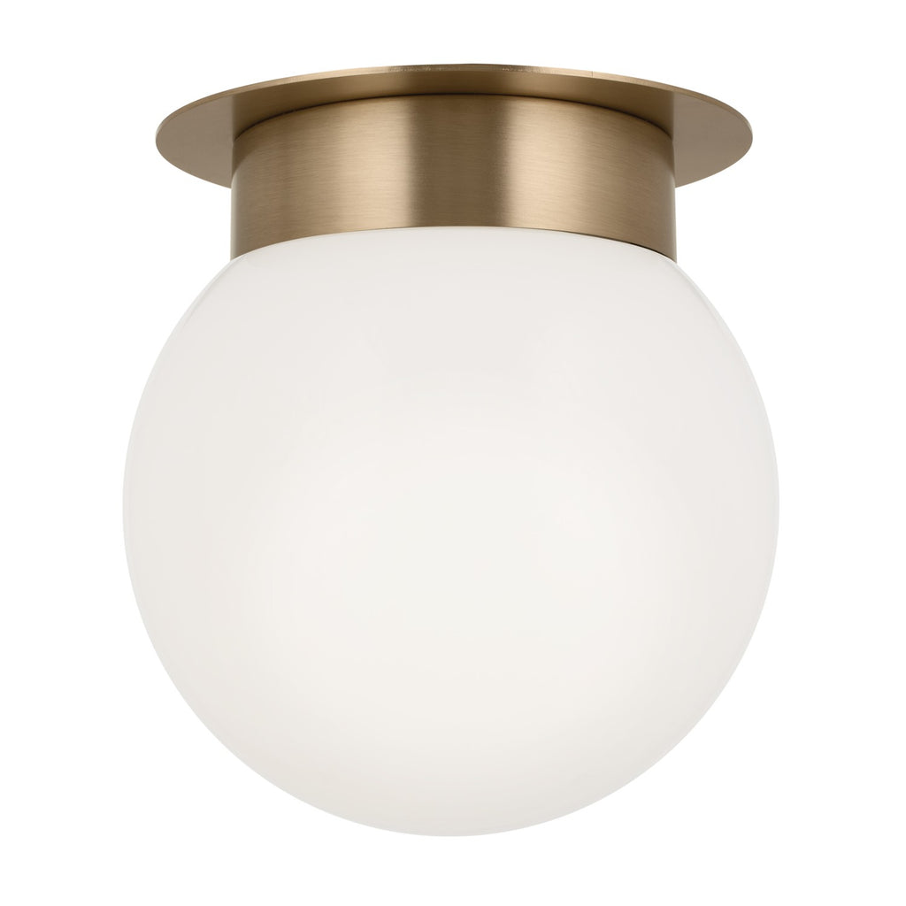 KICHLER 52586CPZ Albers 8.0 Inch 1 Light Flush Mount With Opal Glass In Champagne Bronze