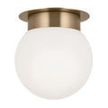 KICHLER 52586CPZ Albers 8.0 Inch 1 Light Flush Mount With Opal Glass In Champagne Bronze