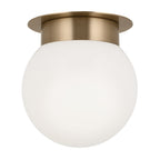 KICHLER 52586CPZ Albers 8.0 Inch 1 Light Flush Mount With Opal Glass In Champagne Bronze