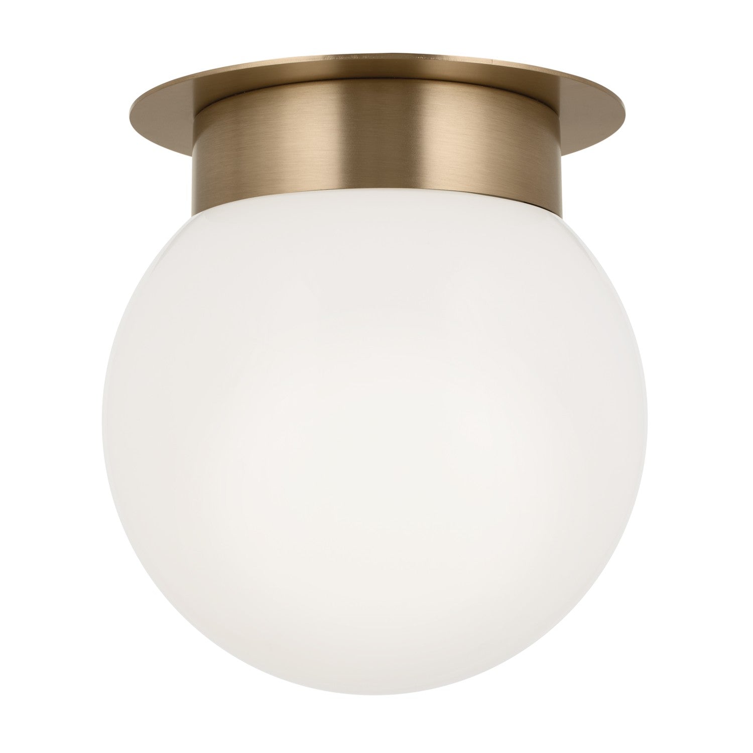 KICHLER 52586CPZ Albers 8.0 Inch 1 Light Flush Mount With Opal Glass In Champagne Bronze
