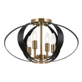 KICHLER 52588CPZ Cecil 17.75 Inch 4 Light Oval Flush Mount In Champagne Bronze And Black