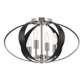 KICHLER 52588PN Cecil 17.75 Inch 4 Light Oval Flush In Polished Nickel And Black
