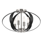 KICHLER 52588PN Cecil 17.75 Inch 4 Light Oval Flush In Polished Nickel And Black