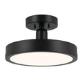 KICHLER 52589BK Riu 14.25 Inch 1 Light Led Semi-Flush With Opaque White Acrylic Diffuser In Black