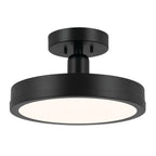 KICHLER 52589BK Riu 14.25 Inch 1 Light Led Semi-Flush With Opaque White Acrylic Diffuser In Black