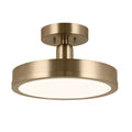 KICHLER 52589CPZ Riu 14.25 Inch 1 Light Led Semi-Flush With Opaque White Acrylic Diffuser In Champagne Bronze