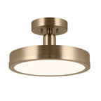 KICHLER 52589CPZ Riu 14.25 Inch 1 Light Led Semi-Flush With Opaque White Acrylic Diffuser In Champagne Bronze