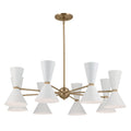 KICHLER 52567CPZWH Phix 48.75 Inch 16 Light Chandelier In Champagne Bronze With White