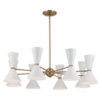 KICHLER 52567CPZWH Phix 48.75 Inch 16 Light Chandelier In Champagne Bronze With White