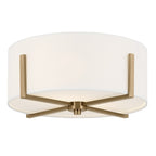 KICHLER 52593CPZ Malen 15.5 Inch 2 Light Flush Mount With White Fabric Shade In Champagne Bronze