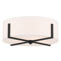 KICHLER 52594BK Malen 20 Inch 4 Light Flush Mount With White Fabric Shade In Black