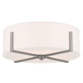 KICHLER 52594CLP Malen 20 Inch 4 Light Flush Mount With White Fabric Shade In Classic Pewter