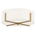 KICHLER 52594CPZ Malen 20 Inch 4 Light Flush Mount With White Fabric Shade In Champagne Bronze