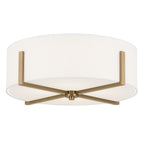 KICHLER 52594CPZ Malen 20 Inch 4 Light Flush Mount With White Fabric Shade In Champagne Bronze