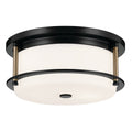 KICHLER 52595BKCPZ Brit 12 Inch 2 Light Flush Mount With Satin Etched Cased Opal Glass In Black And Champagne Bronze