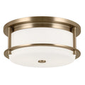 KICHLER 52595CPZ Brit 12 Inch 2 Light Flush Mount With Satin Etched Cased Opal Glass In Champagne Bronze
