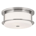 KICHLER 52595PN Brit 12 Inch 2 Light Flush Mount With Satin Etched Cased Opal Glass In Polished Nickel