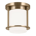 KICHLER 52596CPZ Brit 7.25 Inch 1 Light Flush Mount With Satin Etched Cased Opal Glass In Champagne Bronze