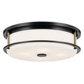 KICHLER 52597BKCPZ Brit 18 Inch 4 Light Flush Mount With Satin Etched Cased Opal Glass In Black And Champagne Bronze