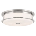 KICHLER 52597PN Brit 18 Inch 4 Light Flush Mount With Satin Etched Cased Opal Glass In Polished Nickel