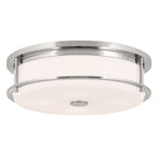 KICHLER 52597PN Brit 18 Inch 4 Light Flush Mount With Satin Etched Cased Opal Glass In Polished Nickel