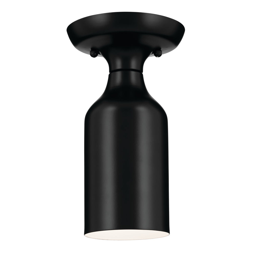 KICHLER 52598BK Sisu 9 Inch 1 Light Semi Flush In Black