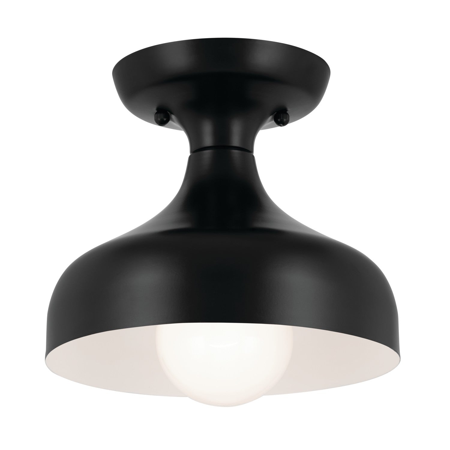 KICHLER 52599BK Sisu 6.75 Inch 1 Light Semi Flush In Black