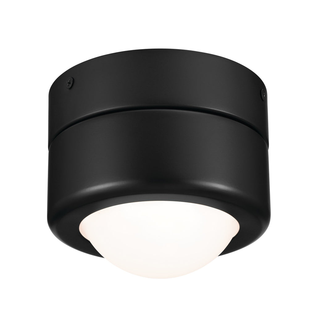 KICHLER 52600BK Tibbi 5.5 Inch 1 Light Led Flush Mount With Satin Etched Cased Opal Glass In Black