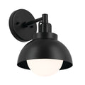 KICHLER 52601BK Niva 11.25 Inch 1 Light Convertible Semi Flush With Satin Etched Cased Opal Glass In Black