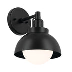 KICHLER 52601BK Niva 11.25 Inch 1 Light Convertible Semi Flush With Satin Etched Cased Opal Glass In Black