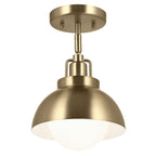 KICHLER 52601CPZ Niva 11.25 Inch 1 Light Convertible Semi Flush With Satin Etched Cased Opal Glass In Champagne Bronze