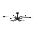 KICHLER 52602BK Ocala 41.25 Inch 6 Light Flush Mount With Clear Crystal In Black