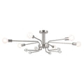 KICHLER 52602PN Ocala 41.25 Inch 6 Light Flush Mount With Clear Crystal In Polished Nickel