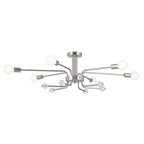 KICHLER 52602PN Ocala 41.25 Inch 6 Light Flush Mount With Clear Crystal In Polished Nickel